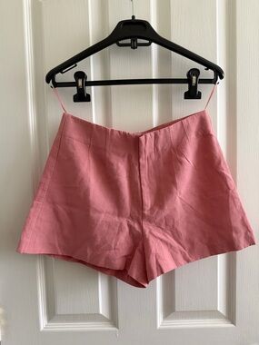 Zara High-Waist Pink Linen-Blend Women’s Shorts